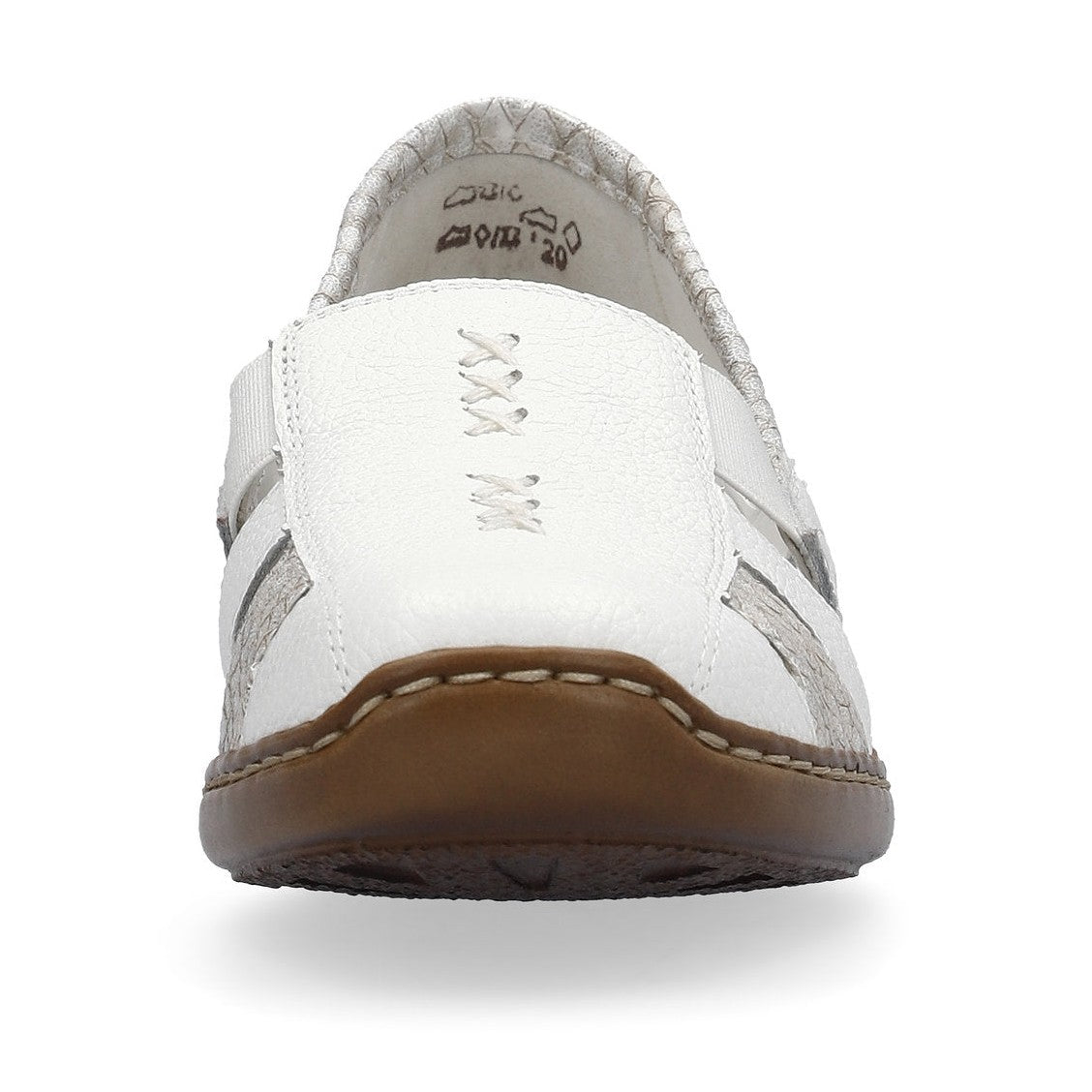 Rieker 41385 WHITE Leather Slip On Shoes 41385-80