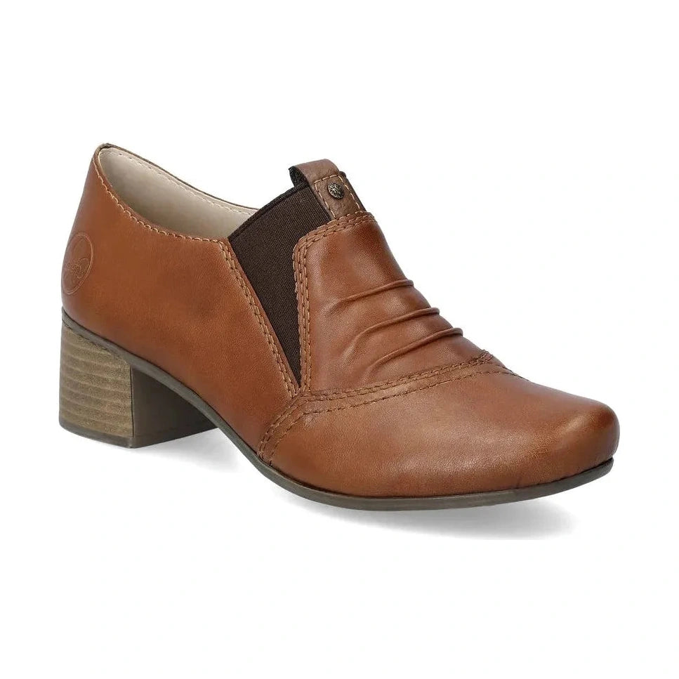 Rieker 41657 BROWN Leather Slip On shoes 41657-25