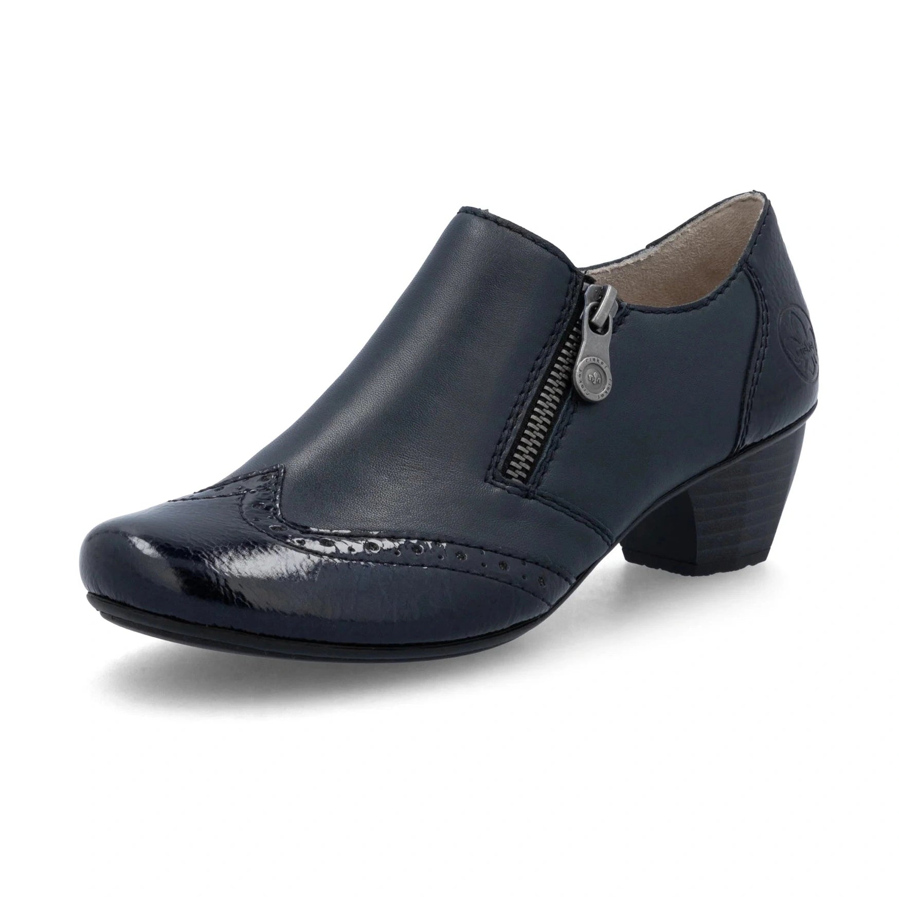 Rieker 41757 NAVY High Fronted Shoe with Zip 41757-15