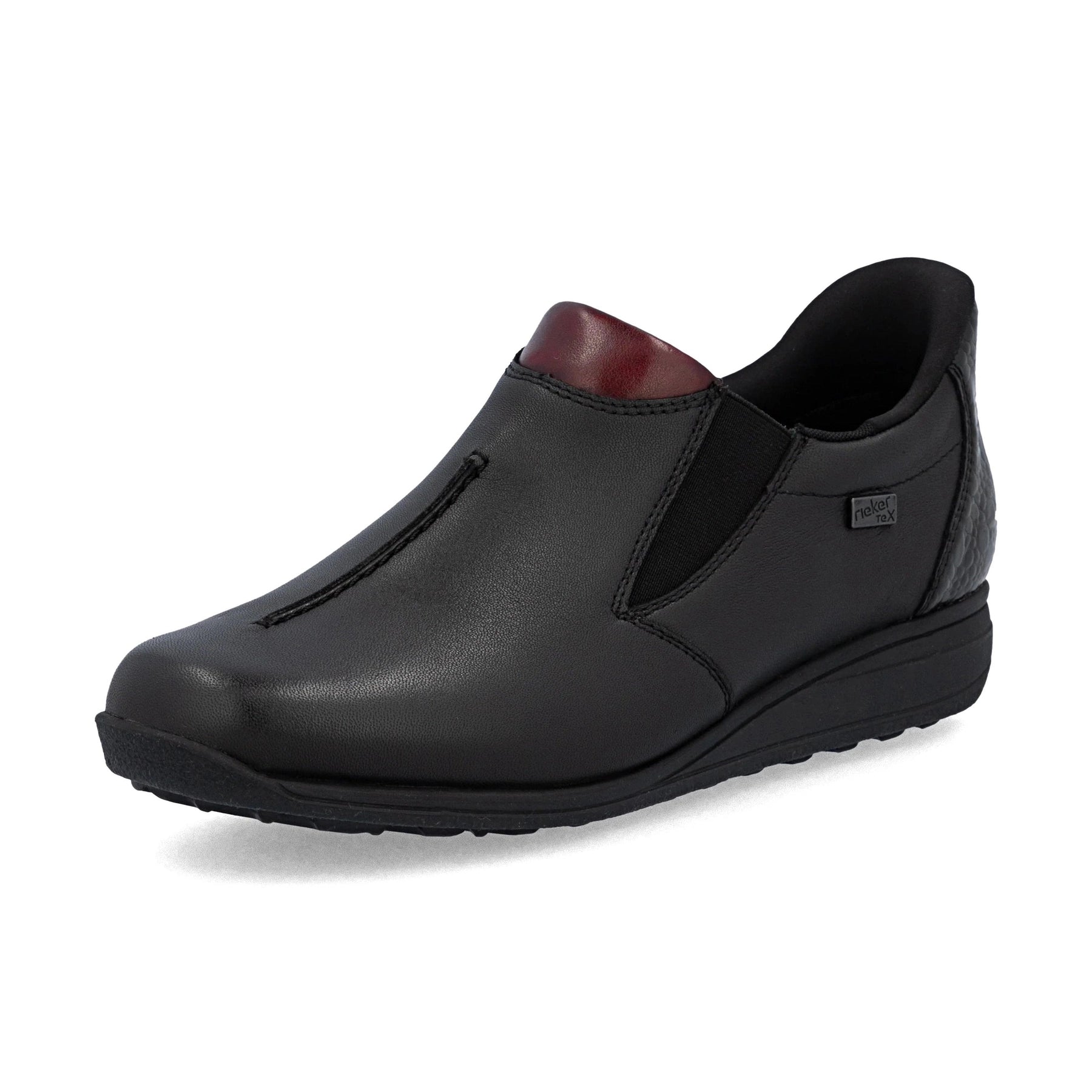 Rieker 47253 BLACK Soft Leather Waterproof High Fronted Shoe 47253-00