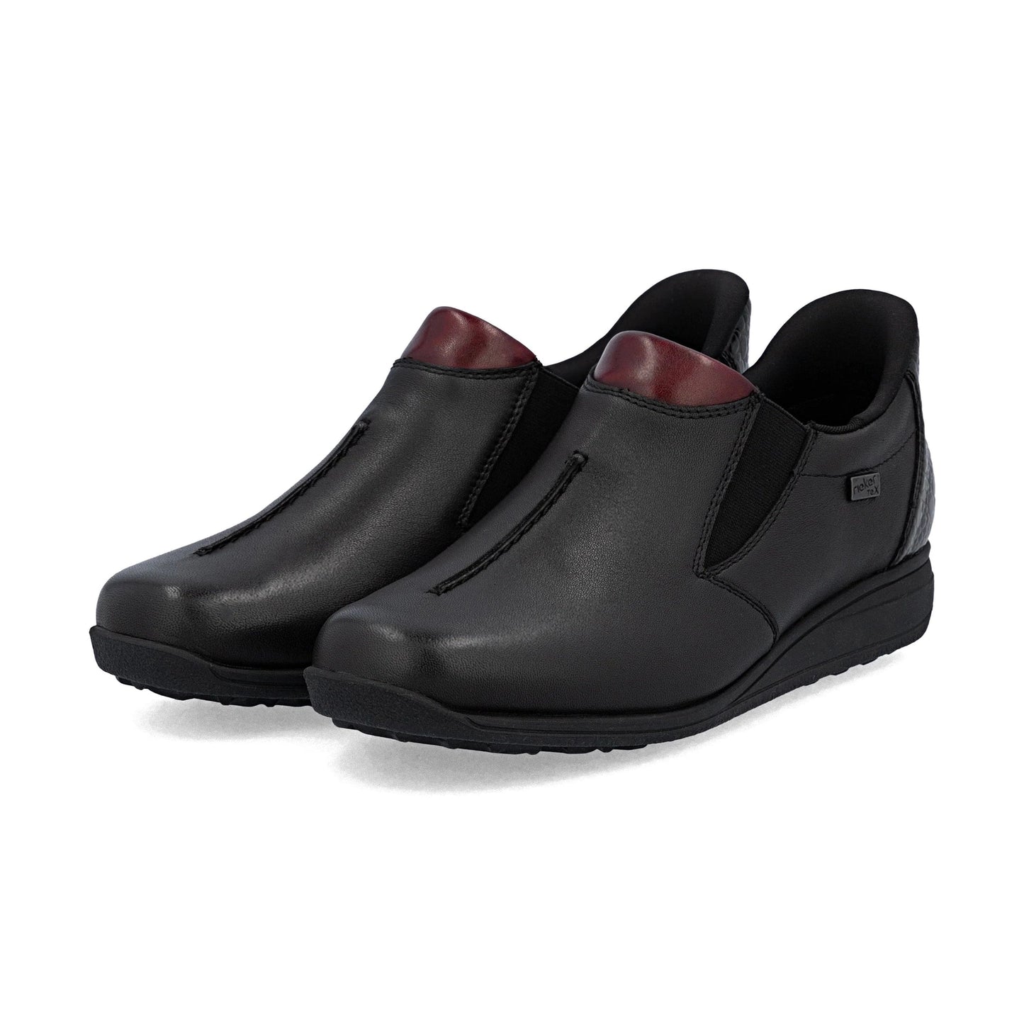 Rieker 47253 BLACK Soft Leather Waterproof High Fronted Shoe 47253-00