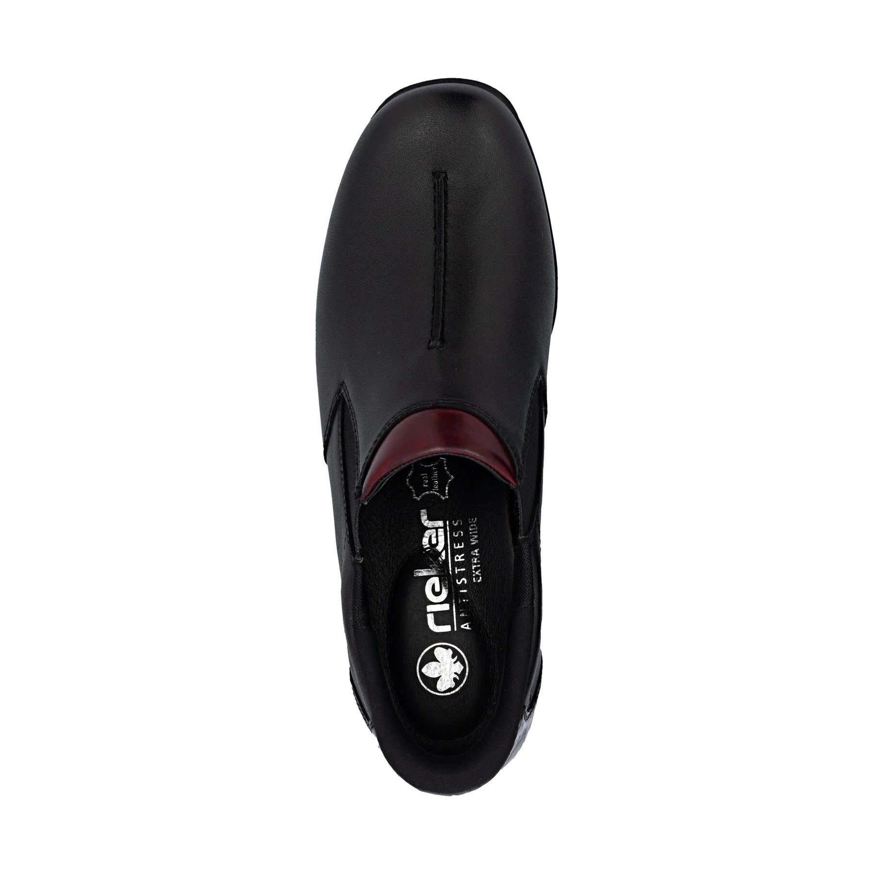 Rieker 47253 BLACK Soft Leather Waterproof High Fronted Shoe 47253-00