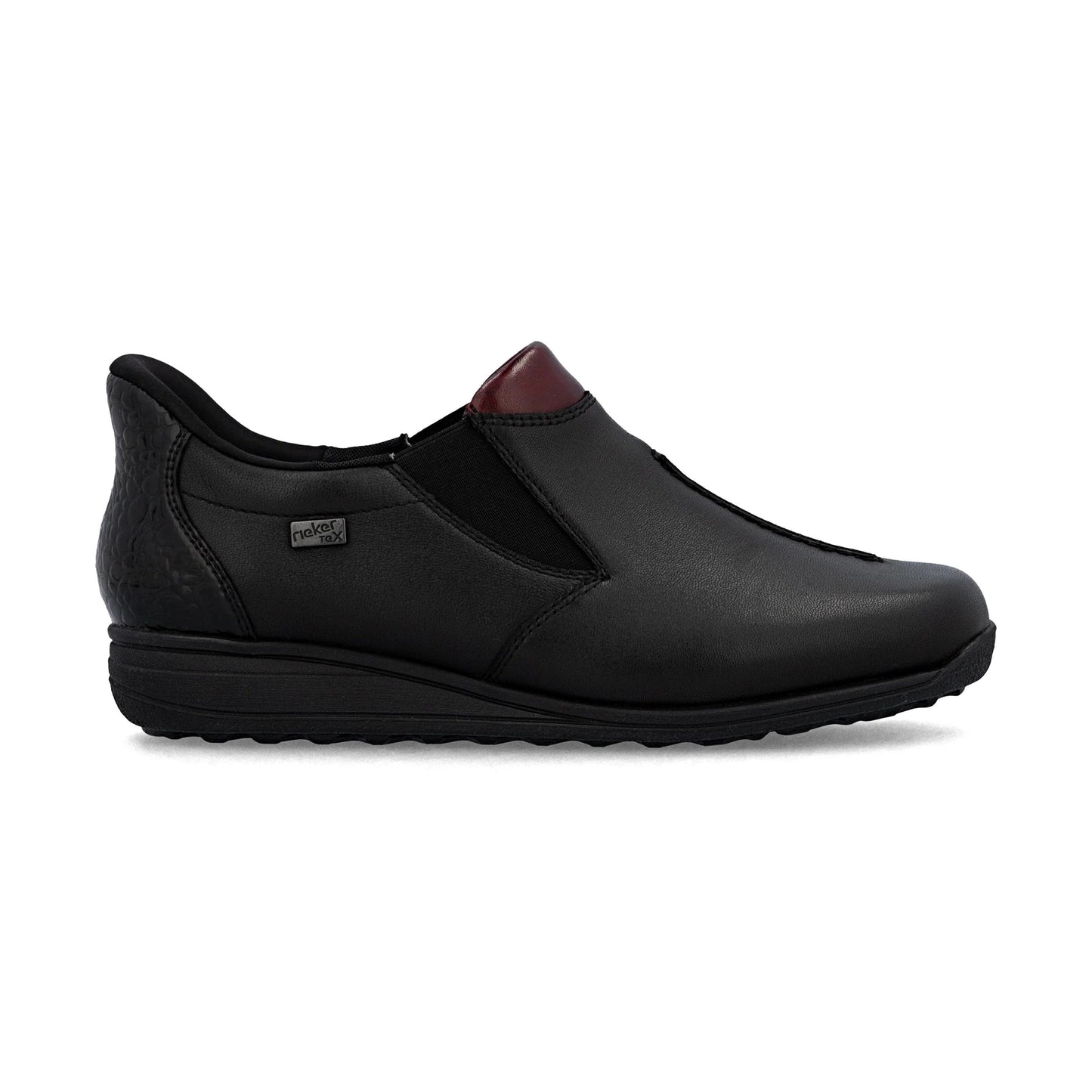 Rieker 47253 BLACK Soft Leather Waterproof High Fronted Shoe 47253-00