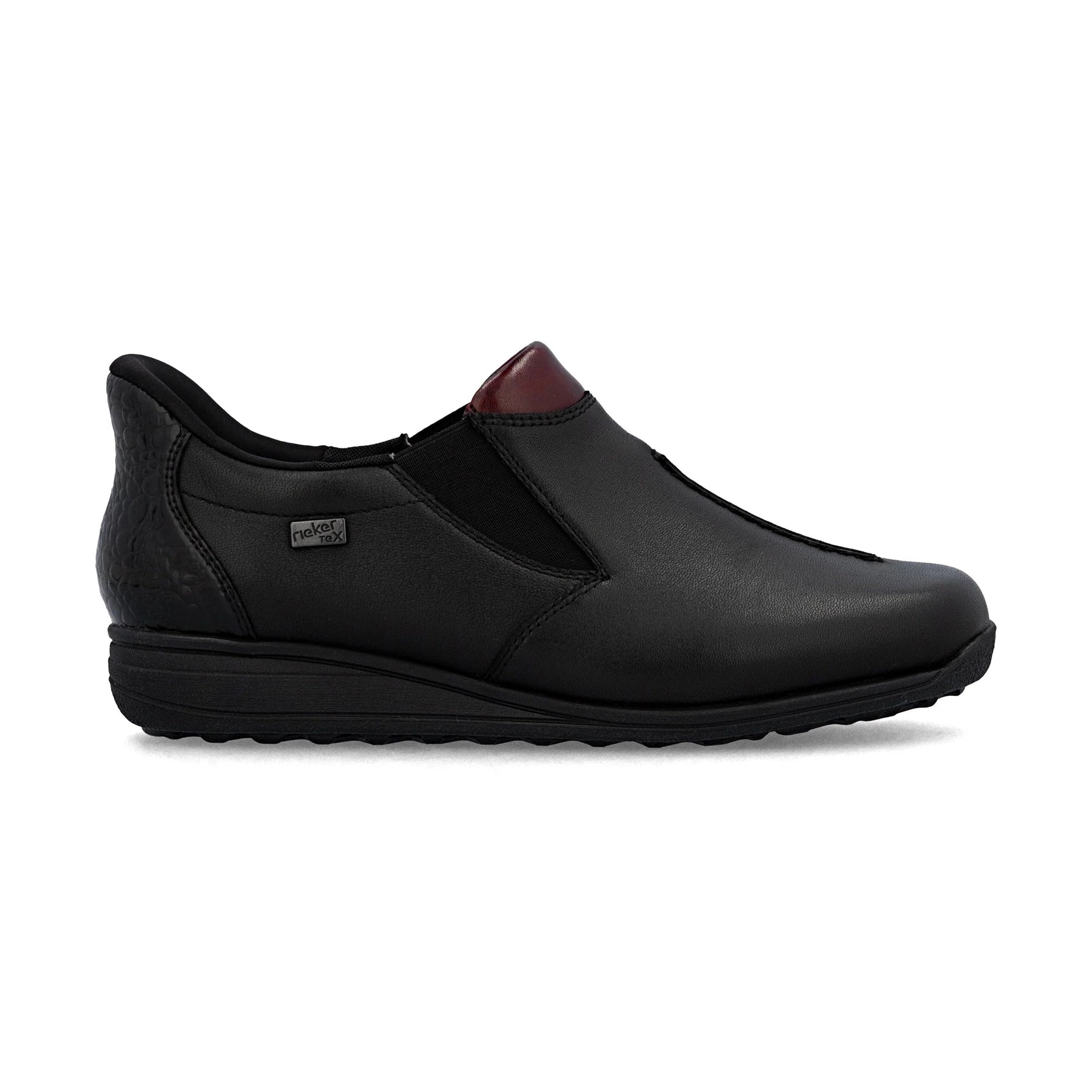 Rieker 47253 BLACK Soft Leather Waterproof High Fronted Shoe 47253-00