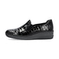 Rieker 48752 BLACK Patent Croc Slip on shoe 48752-00