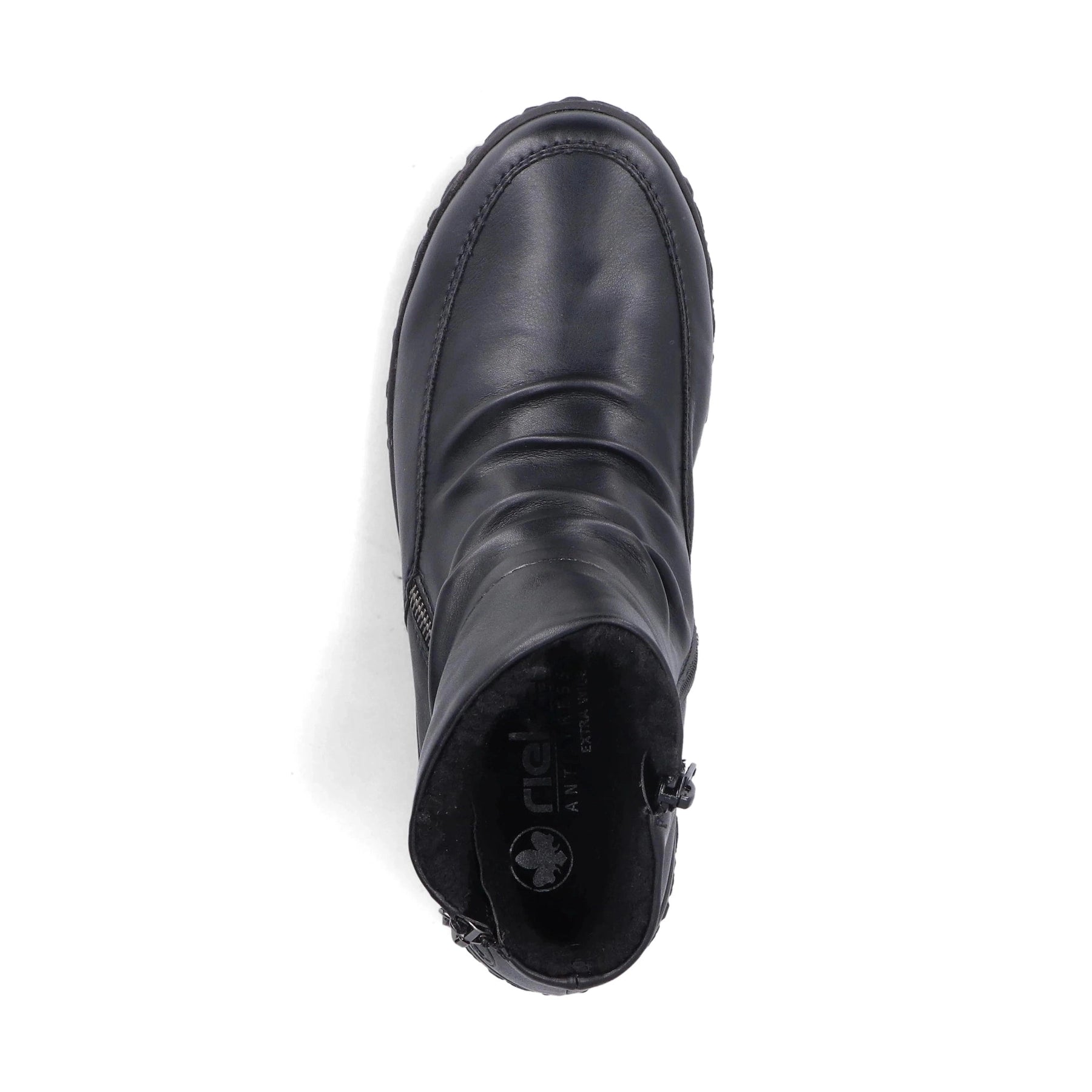 Rieker 59585-01 Black Soft Leather Extra Wide Zip Boot
