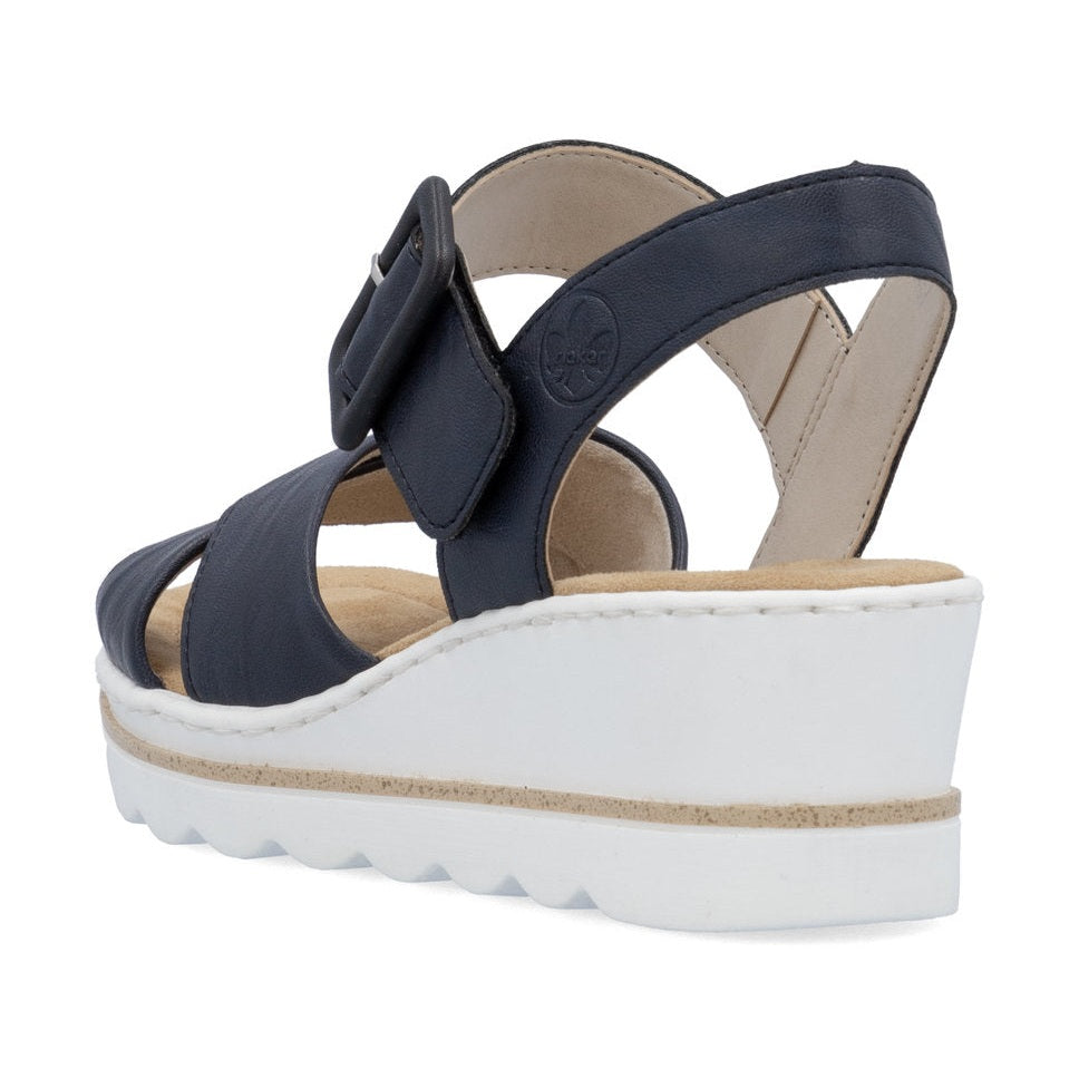 Rieker 67463 NAVY Touch Fastening Wedge Sandal 67463-14
