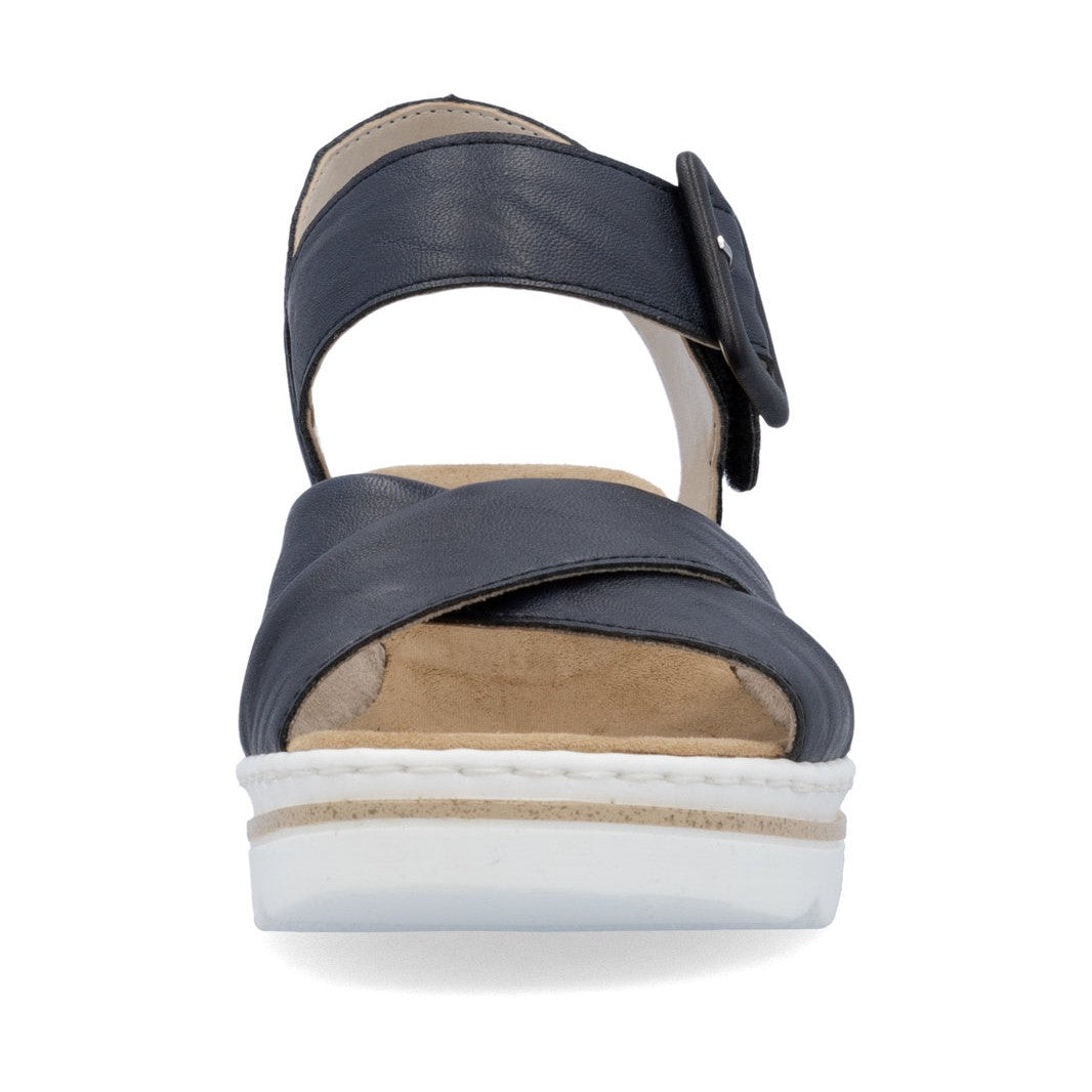 Rieker 67463 NAVY Touch Fastening Wedge Sandal 67463-14
