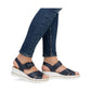Rieker 67463 NAVY Touch Fastening Wedge Sandal 67463-14