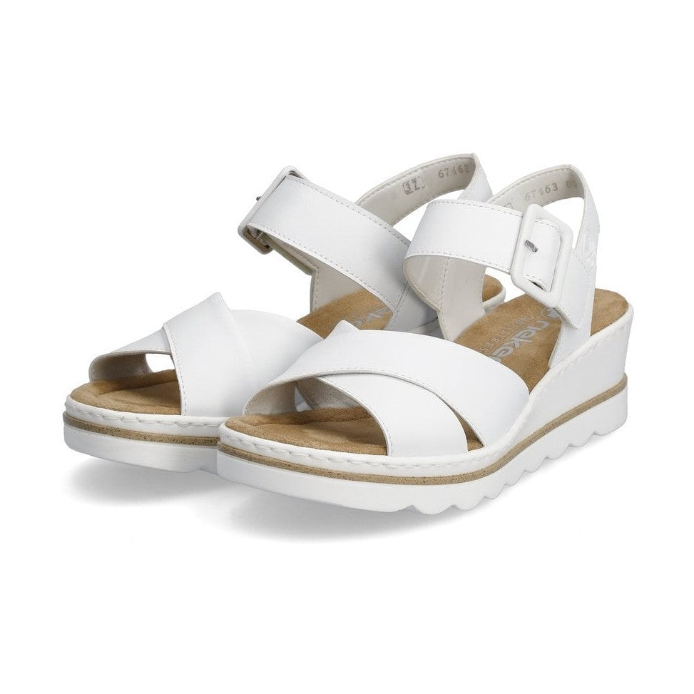 Rieker 67463 WHITE Wedge Sandal 67463-80
