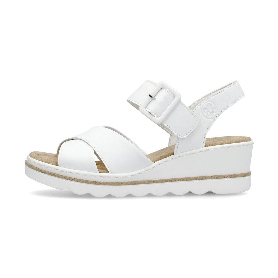 Rieker 67463 WHITE Wedge Sandal 67463-80