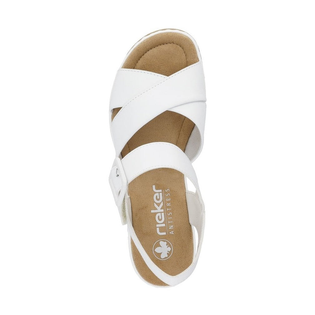 Rieker 67463 WHITE Wedge Sandal 67463-80