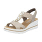 Rieker 67498 BEIGE Slip On Wedge Sandals 67498-62