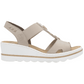 Rieker 67498 BEIGE Slip On Wedge Sandals 67498-62