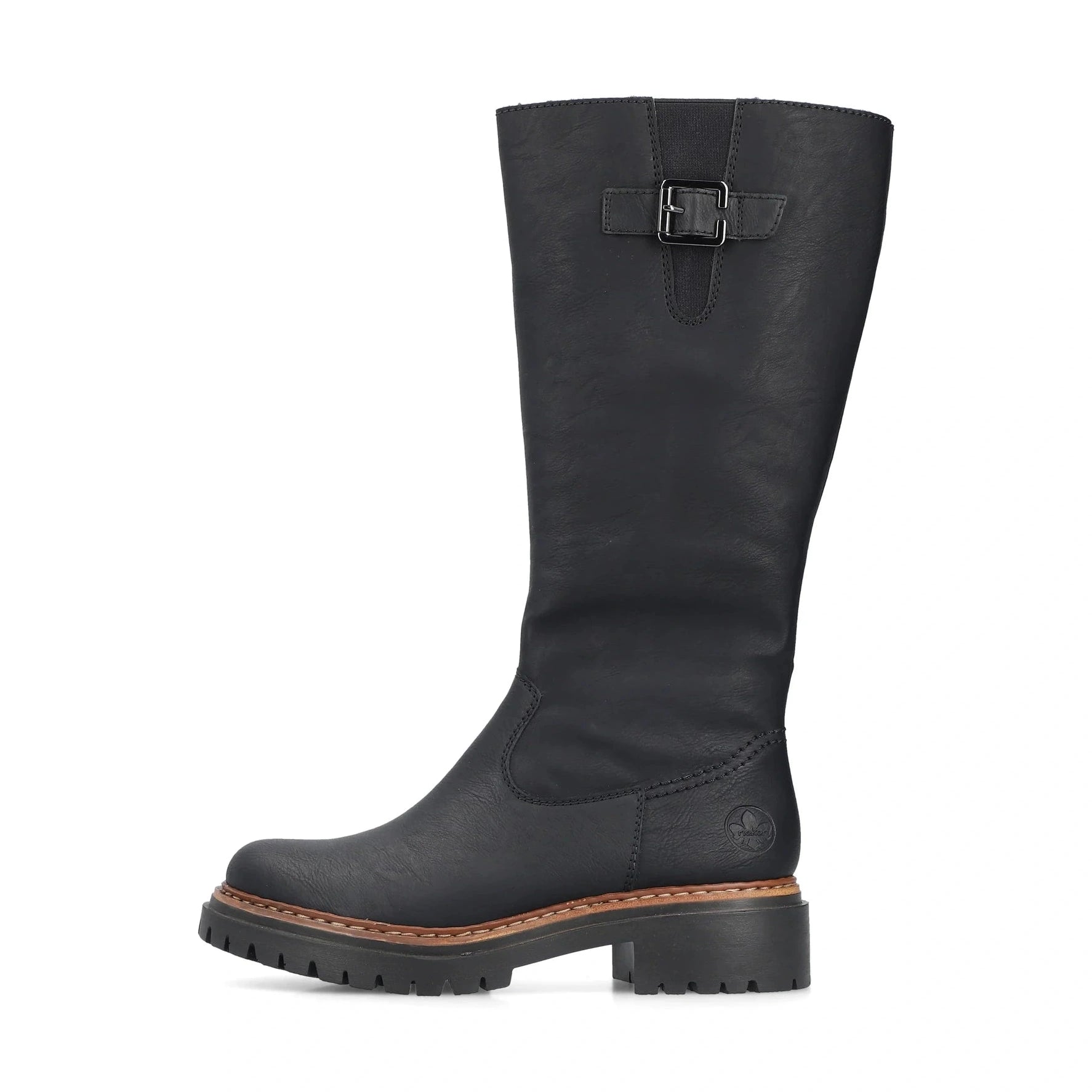 Rieker 72694 BLACK Long Leg Cleated Sole Lined Zip Boot 72694-00