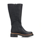 Rieker 72694 BLACK Long Leg Cleated Sole Lined Zip Boot 72694-00