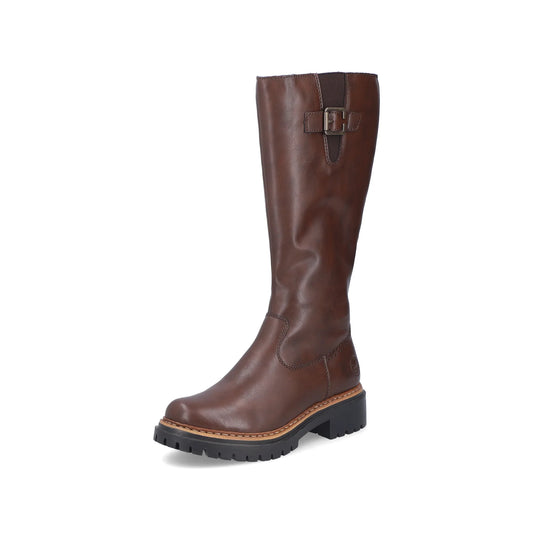 Rieker 72694 BROWN Long Leg Chunky Sole Boot 72694-25