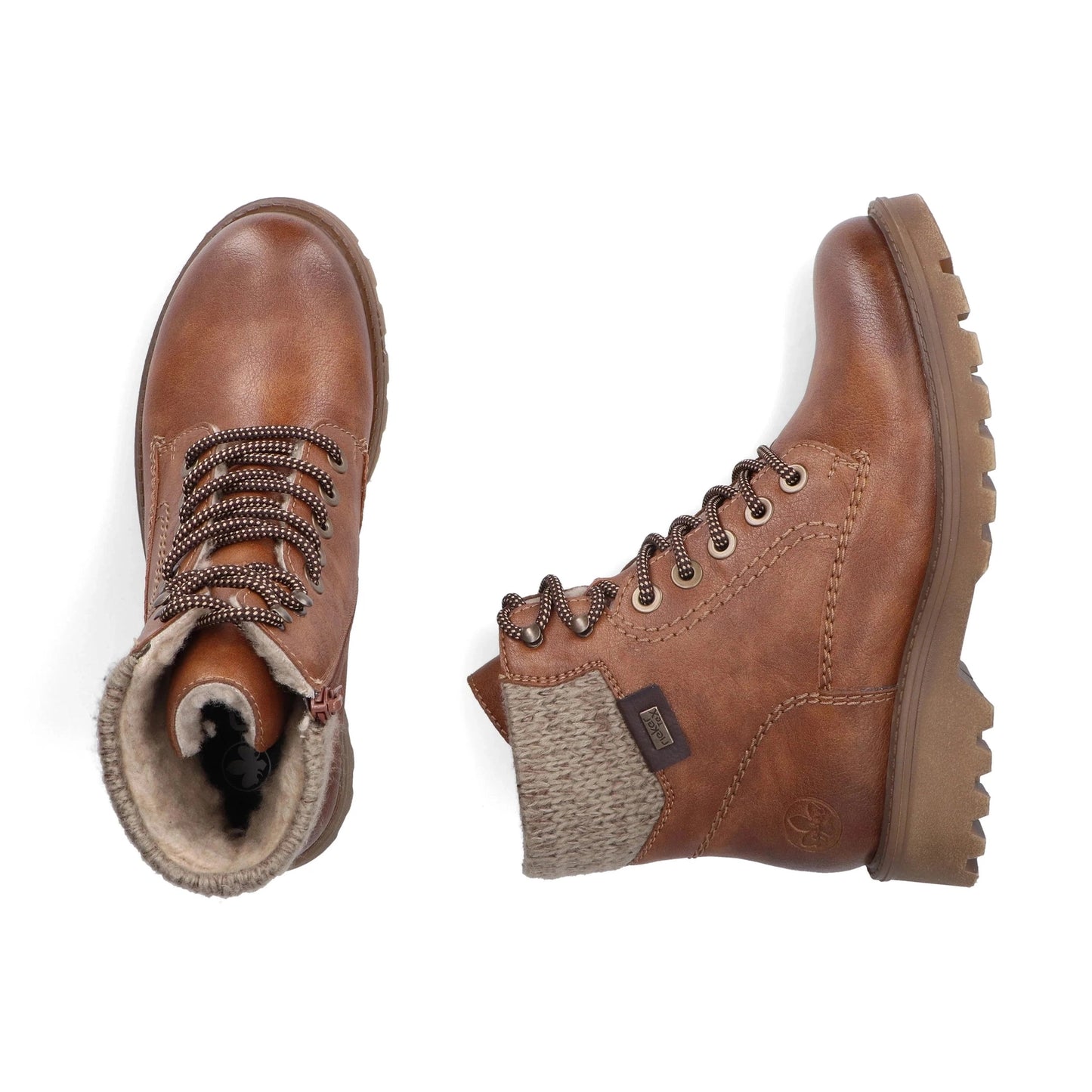 Rieker 73220 BROWN Biker Style Ankle Boots 73220-24