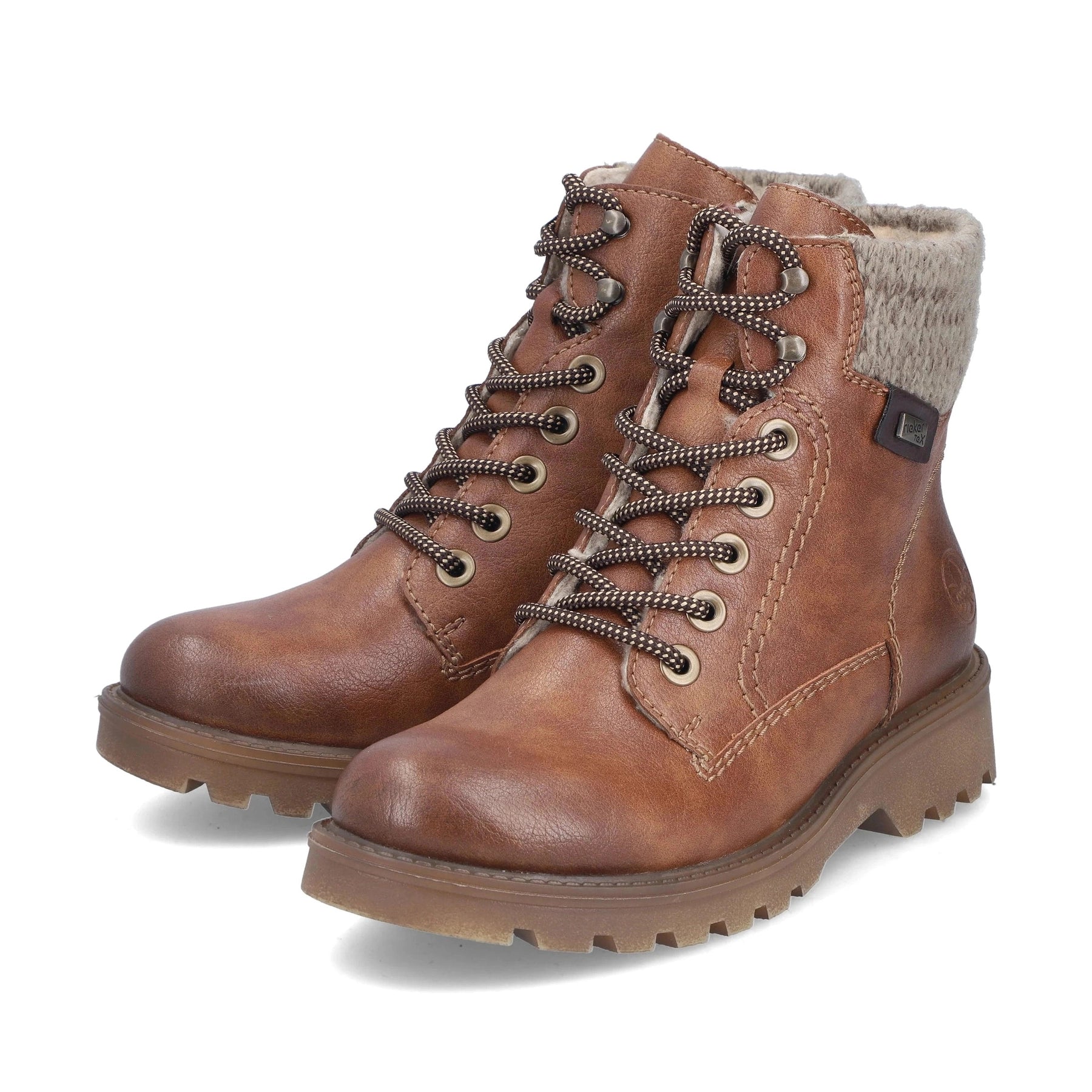 Rieker 73220 BROWN Biker Style Ankle Boots 73220-24