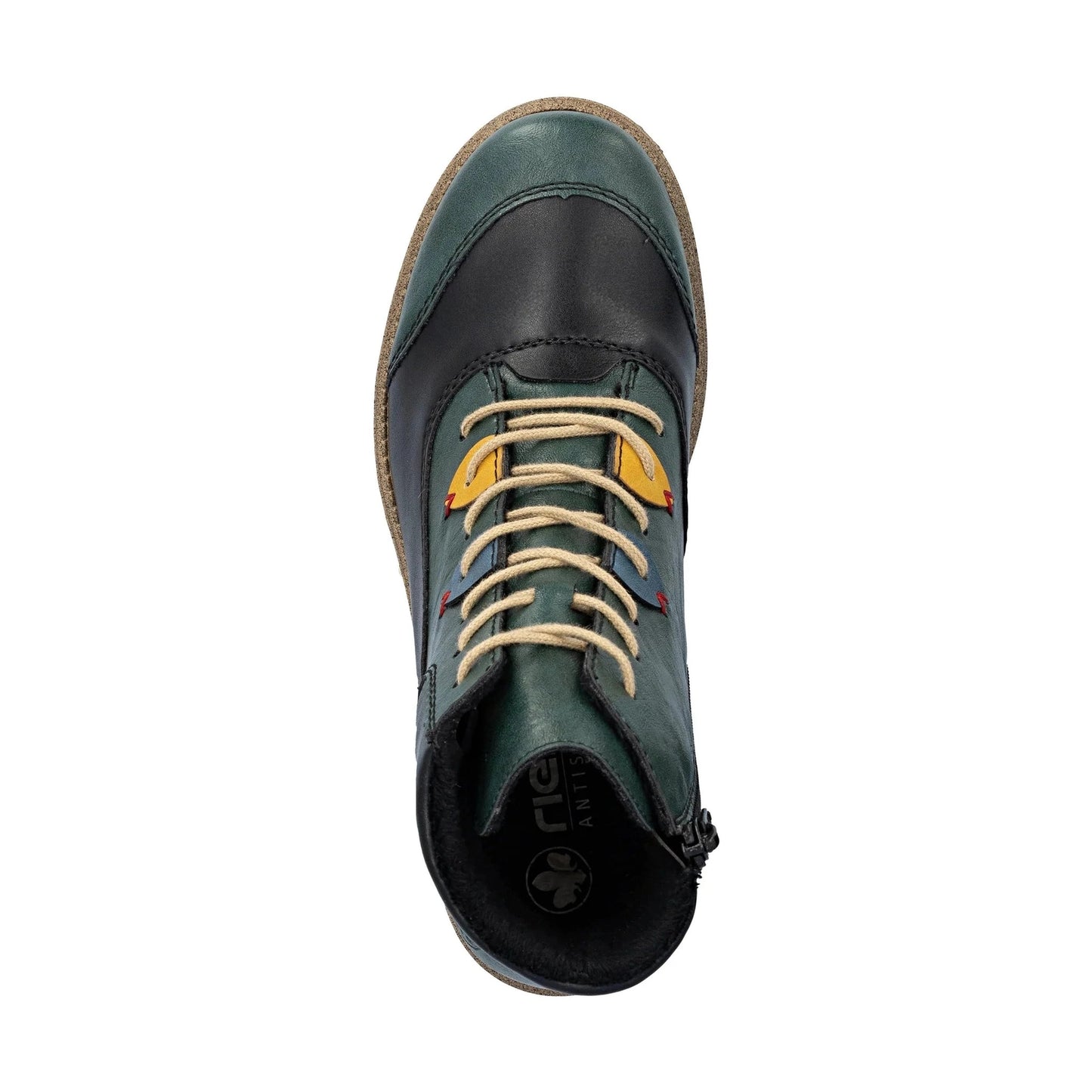 Rieker 73510 PEACOCK Multi Lace Up Ankle Boot With Zip 73510-90