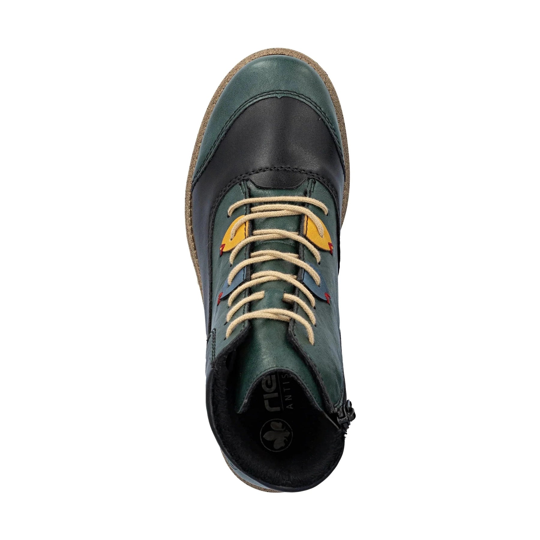 Rieker 73510 PEACOCK Multi Lace Up Ankle Boot With Zip 73510-90