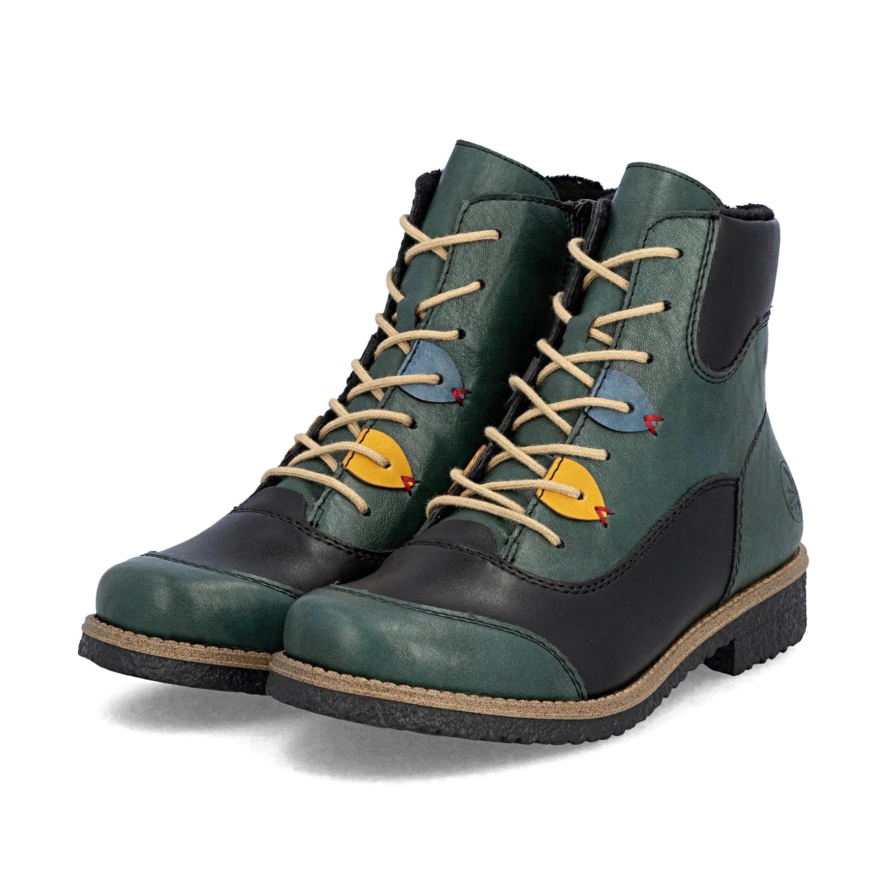Rieker 73510 PEACOCK Multi Lace Up Ankle Boot With Zip 73510-90