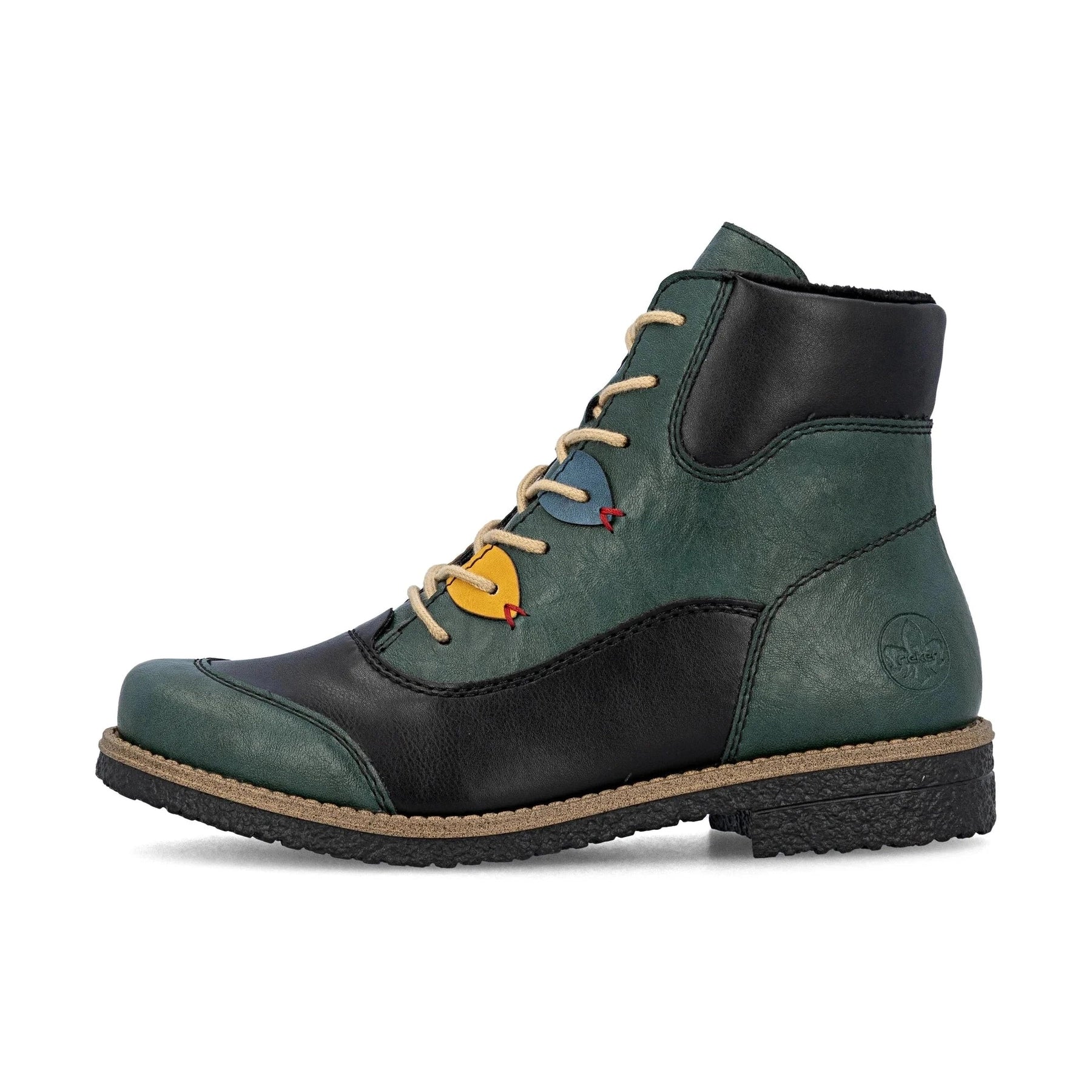 Rieker 73510 PEACOCK Multi Lace Up Ankle Boot With Zip 73510-90