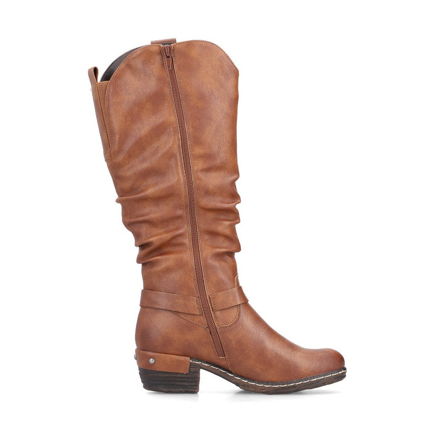 Rieker 93670 TAN Long Western Style Zip Boot 93670-24