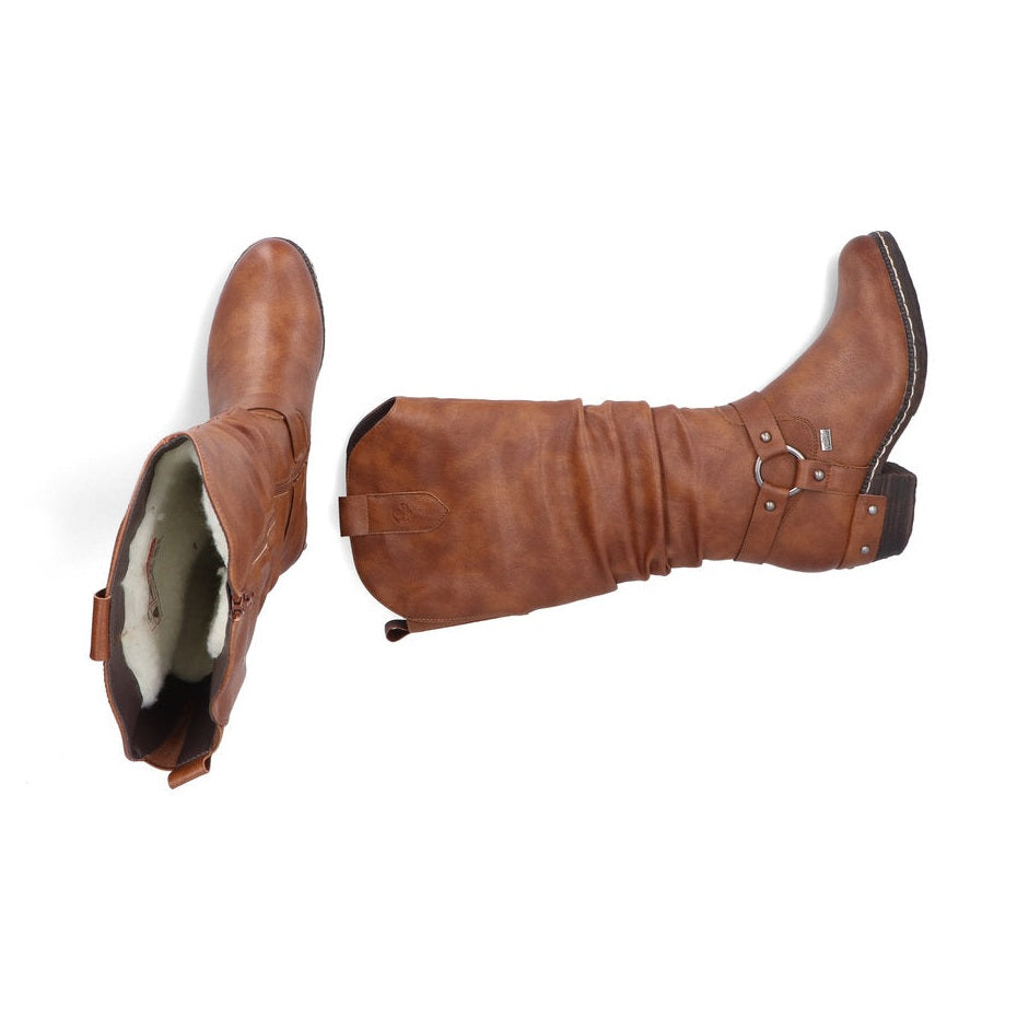 Rieker 93670 TAN Long Western Style Zip Boot 93670-24
