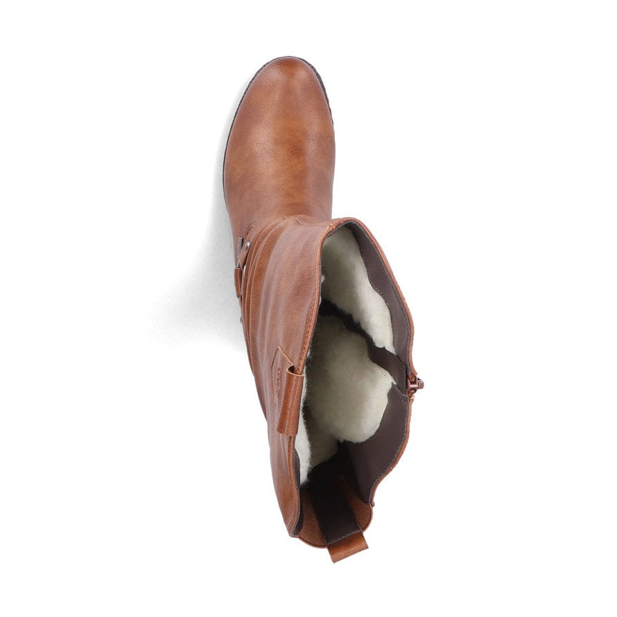 Rieker 93670 TAN Long Western Style Zip Boot 93670-24