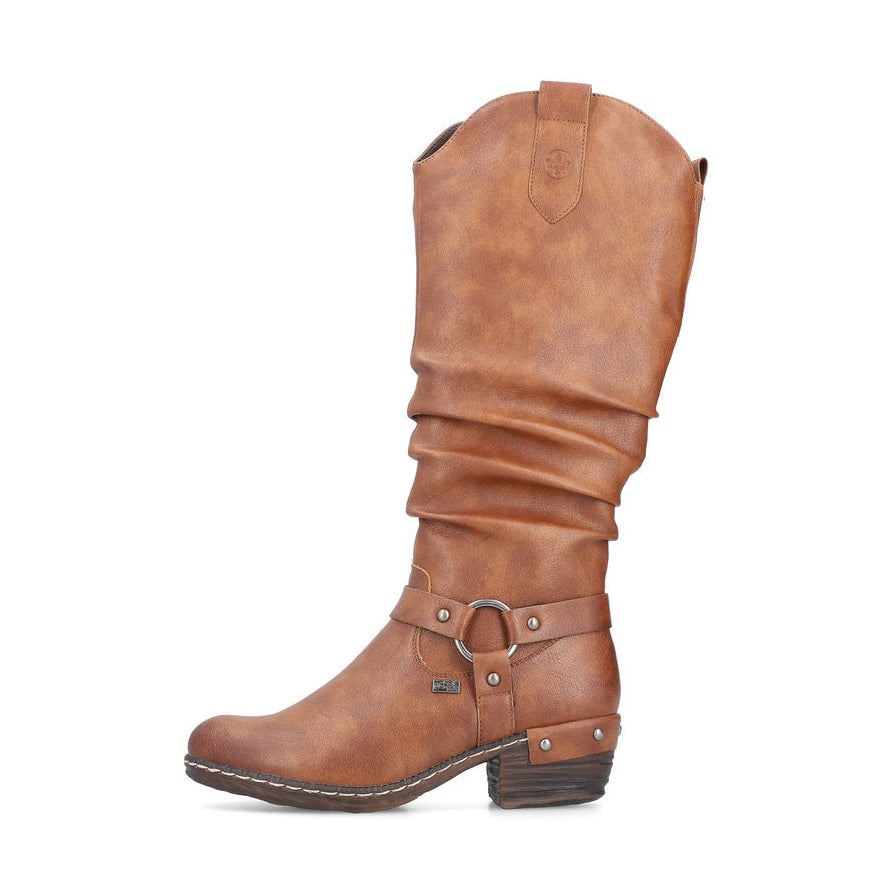 Rieker 93670 TAN Long Western Style Zip Boot 93670-24
