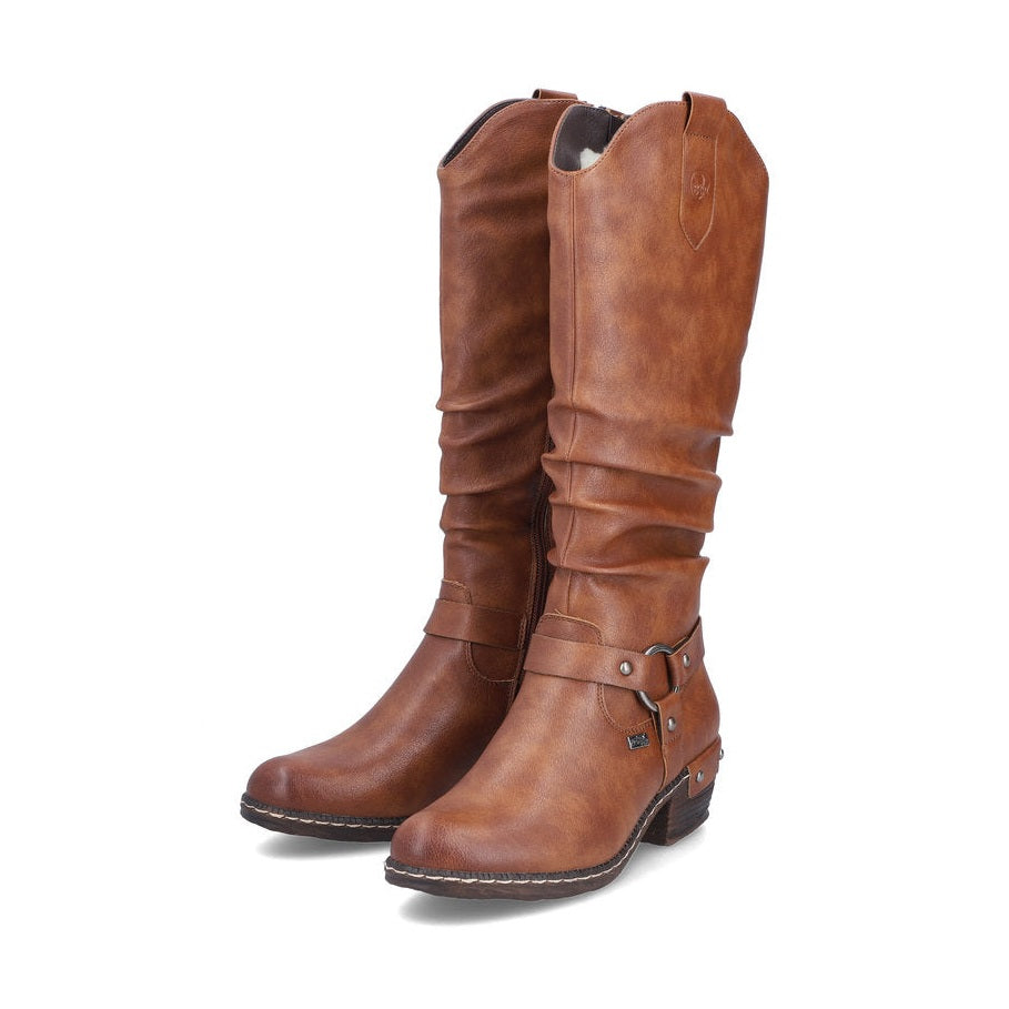 Rieker 93670 TAN Long Western Style Zip Boot 93670-24