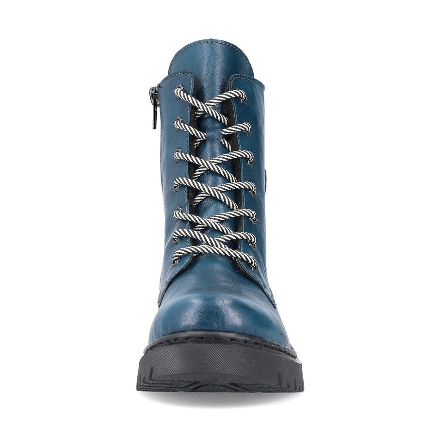 Rieker Ankle Boot with Lace and ZIp Y2440-12 PETROL