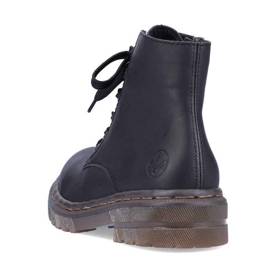 Rieker Ankle Boot with Lace and Zip BLACK 78240-00