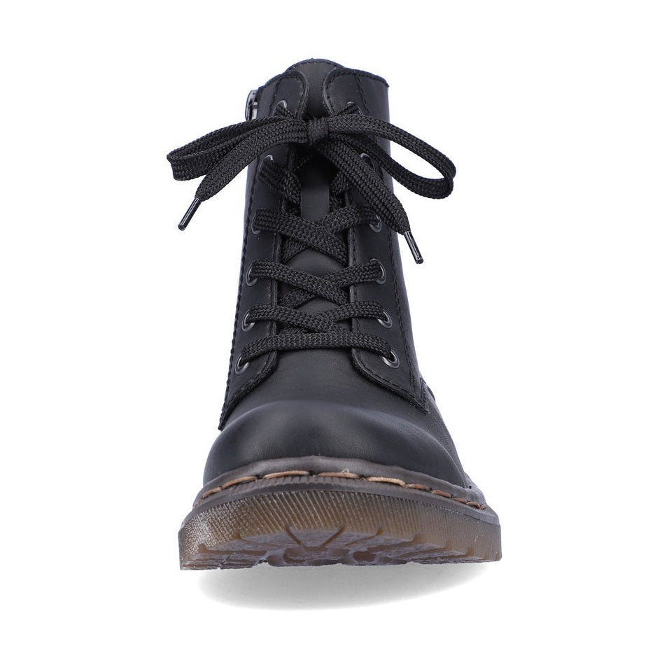 Rieker Ankle Boot with Lace and Zip BLACK 78240-00