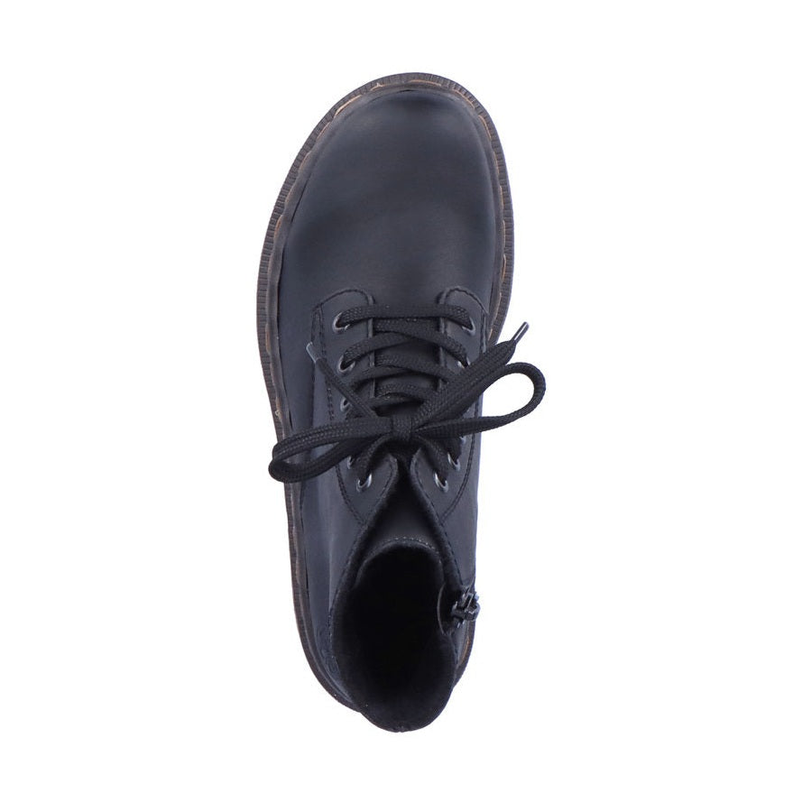 Rieker Ankle Boot with Lace and Zip BLACK 78240-00