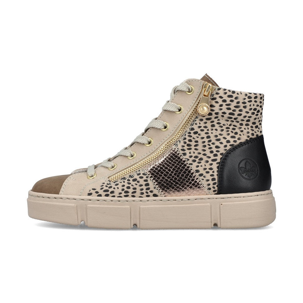 Rieker Ankle Boot with Lace and zip N5931-62 GREY MULTI
