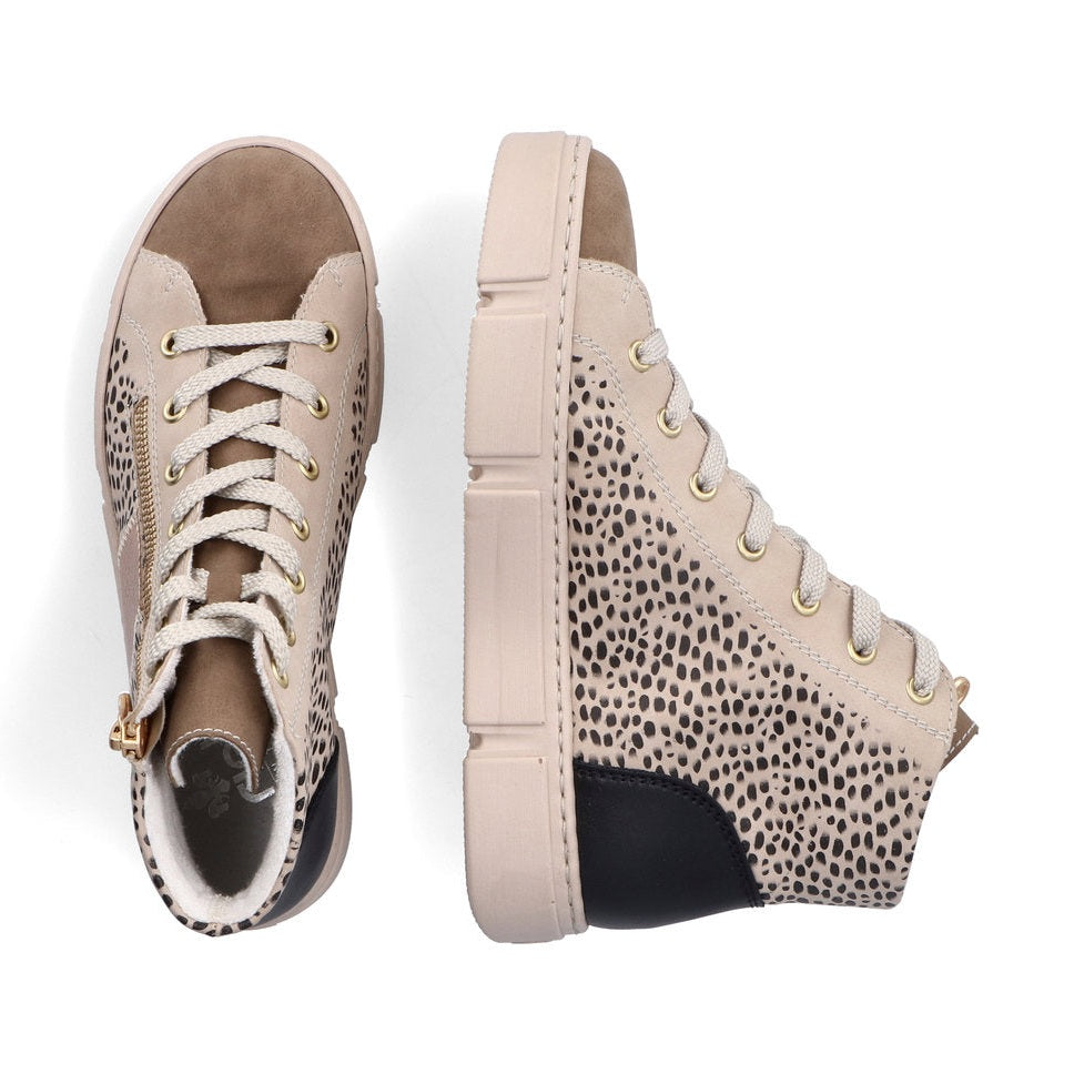 Rieker Ankle Boot with Lace and zip N5931-62 GREY MULTI