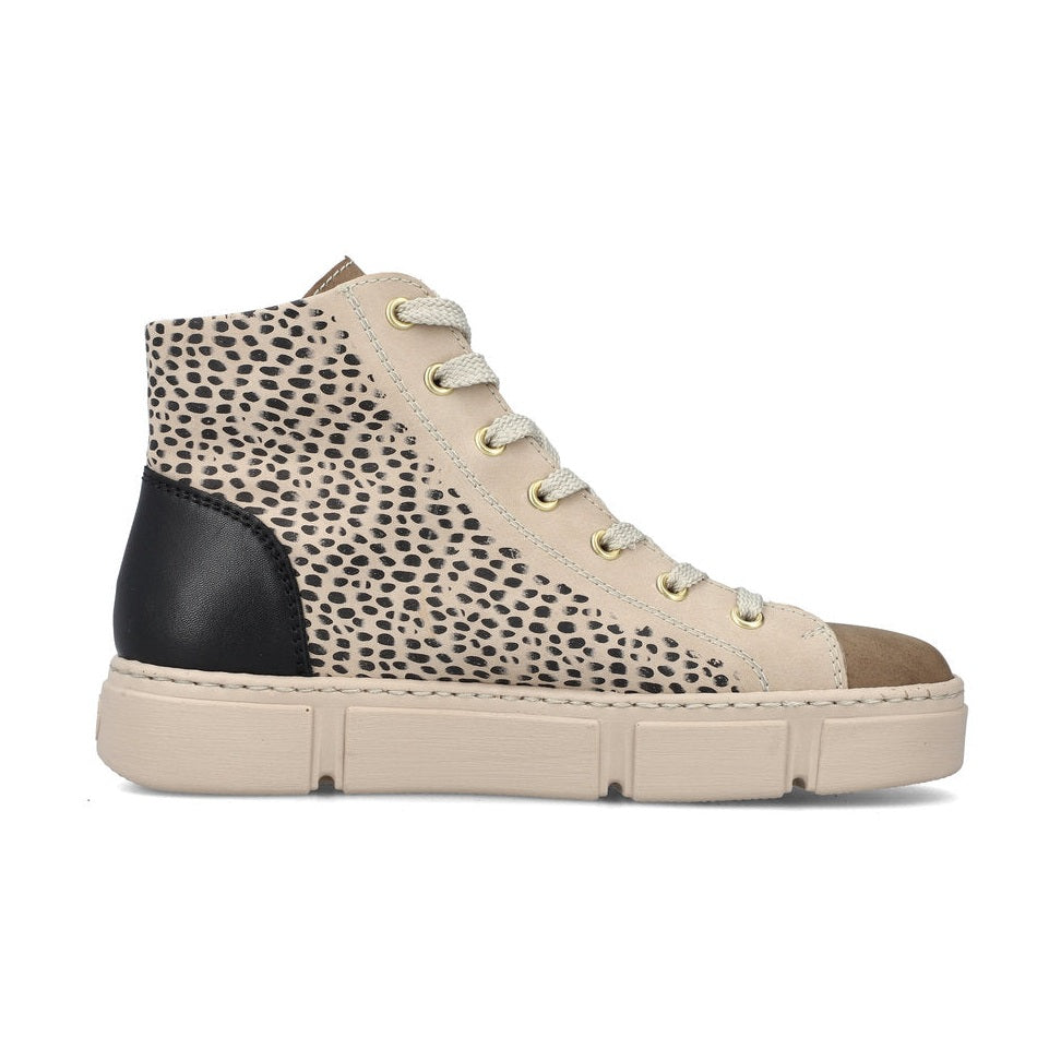 Rieker Ankle Boot with Lace and zip N5931-62 GREY MULTI