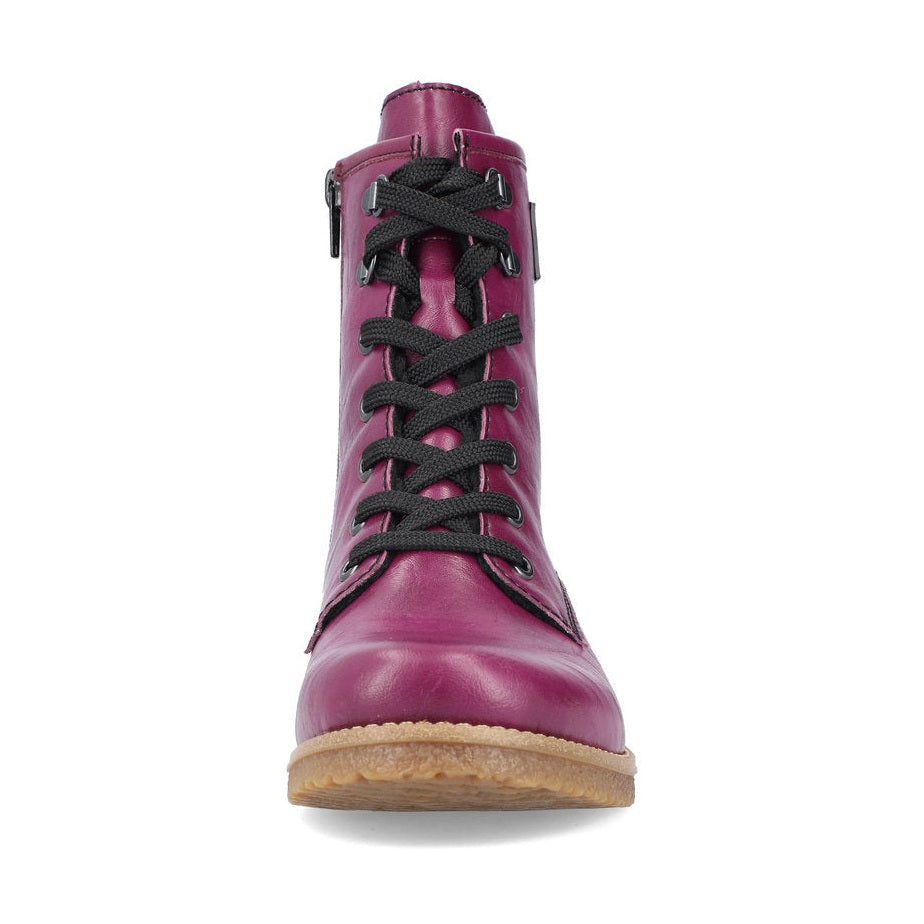 Rieker Ankle Boot with lace and Zip 73512-30 PURPLE
