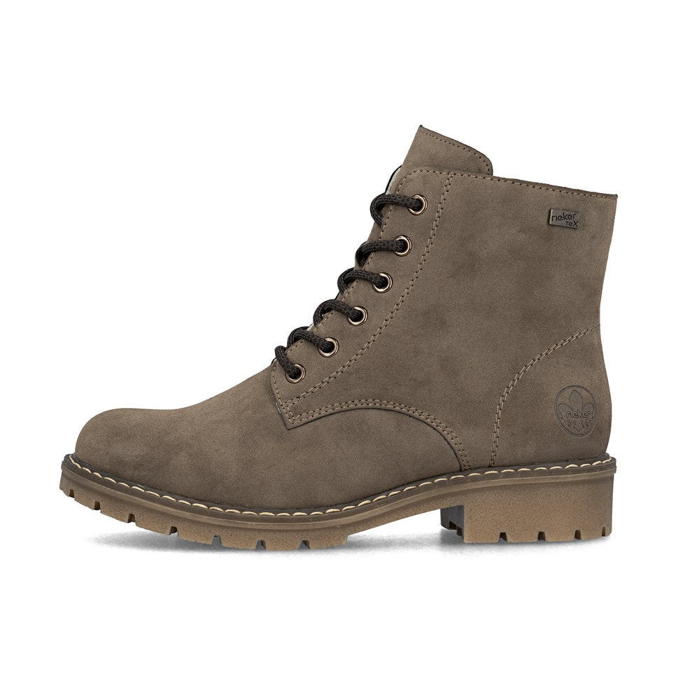 Rieker Ankle boot with Lace, zip and Waterproof lining Y9103-24 BROWN