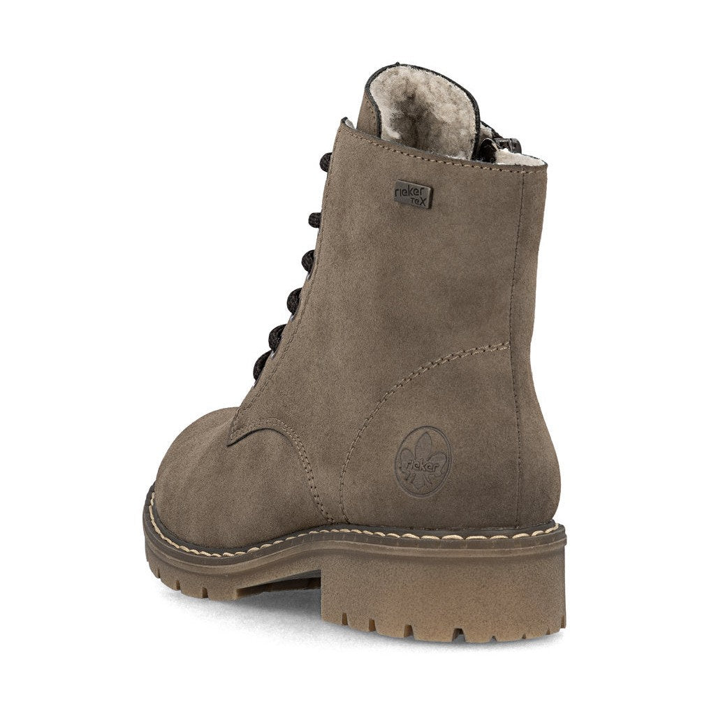Rieker Ankle boot with Lace, zip and Waterproof lining Y9103-24 BROWN