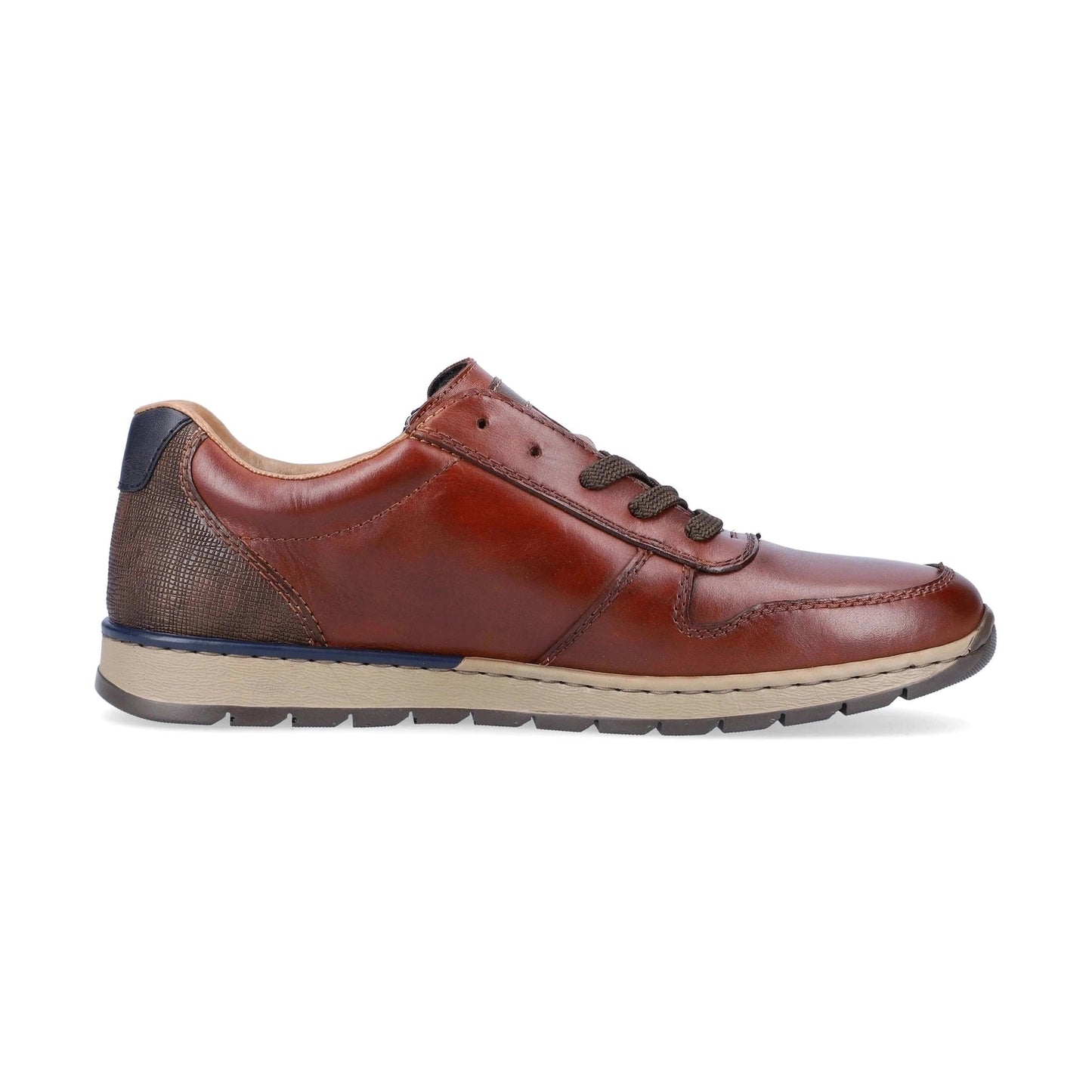 Rieker B2112 BROWN Leather Lace Shoe With Zip B2112-25