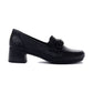 Rieker BLACK Leather Low Heeled Loafer / Moccasin Shoe 41660-00