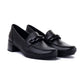 Rieker BLACK Leather Low Heeled Loafer / Moccasin Shoe 41660-00