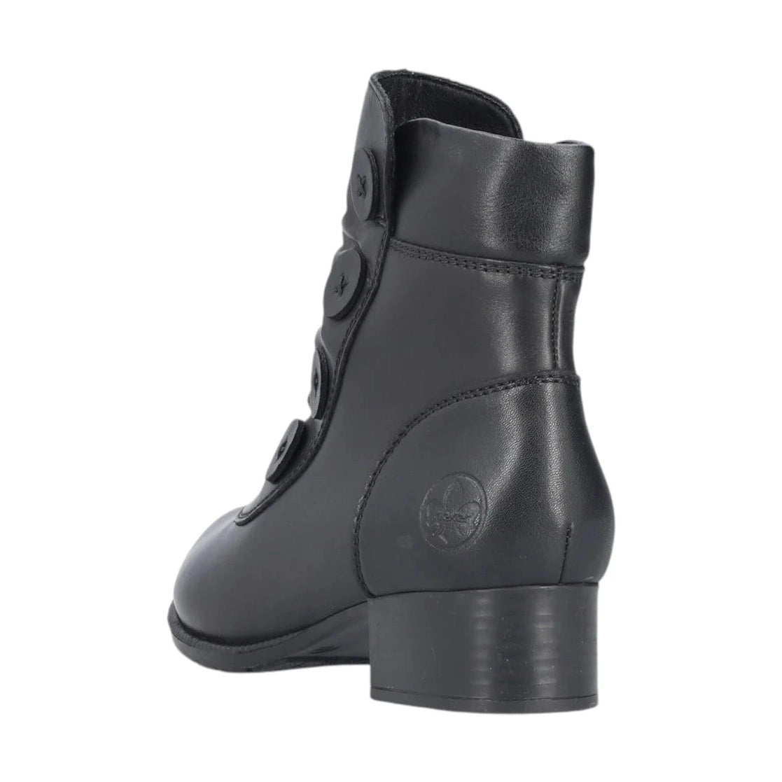 Rieker BLACK Soft Leather Victoriana Ankle Boot 78659-00