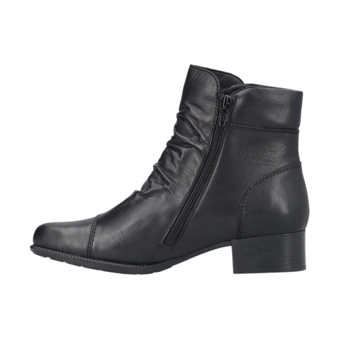 Rieker BLACK Soft Leather Victoriana Ankle Boot 78659-00