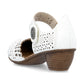 Rieker Bar Shoe 43753-80 WHITE Smart Heeled Leather Bar Shoe With Touch Fastening