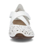 Rieker Bar Shoe 43773 WHITE Smart Heeled Leather Bar Shoe With Touch Fastening