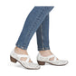 Rieker Bar Shoe 43773 WHITE Smart Heeled Leather Bar Shoe With Touch Fastening